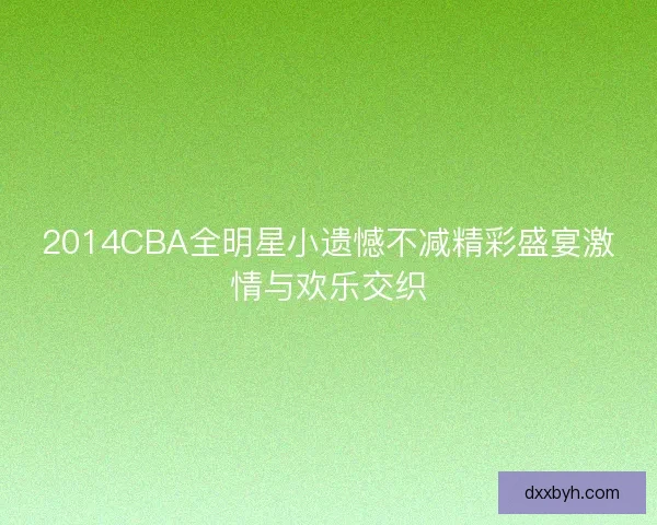 2014CBA全明星小遗憾不减精彩盛宴激情与欢乐交织